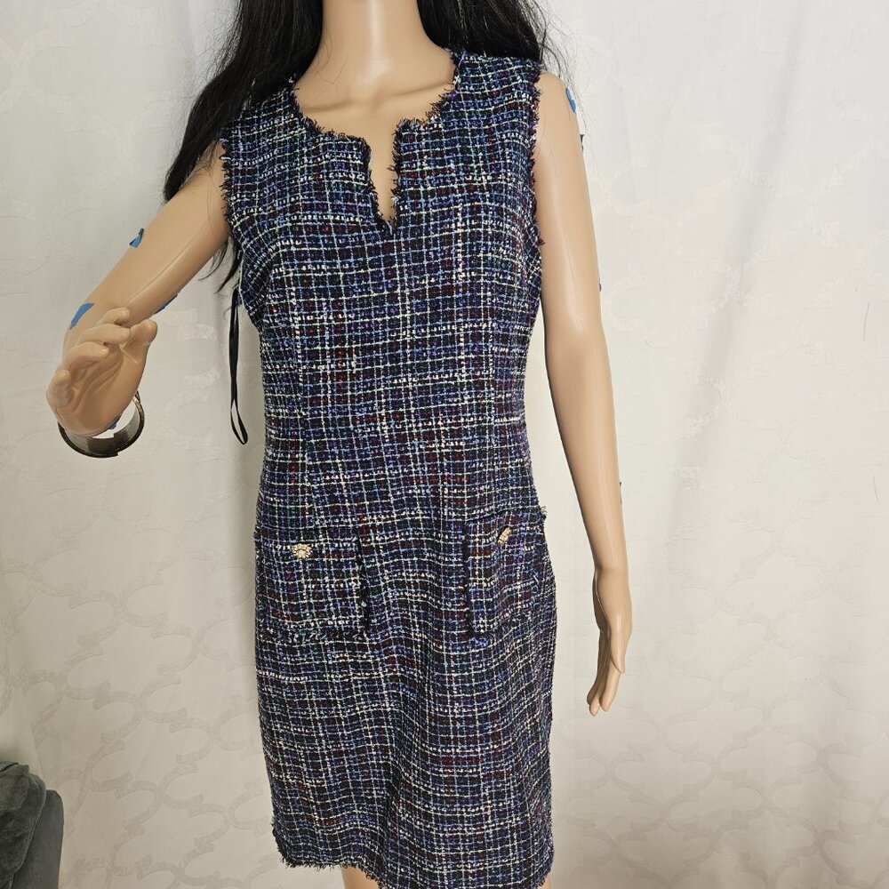 **Karl Lagerfeld Elegant Tweed Sleeveless Dress**